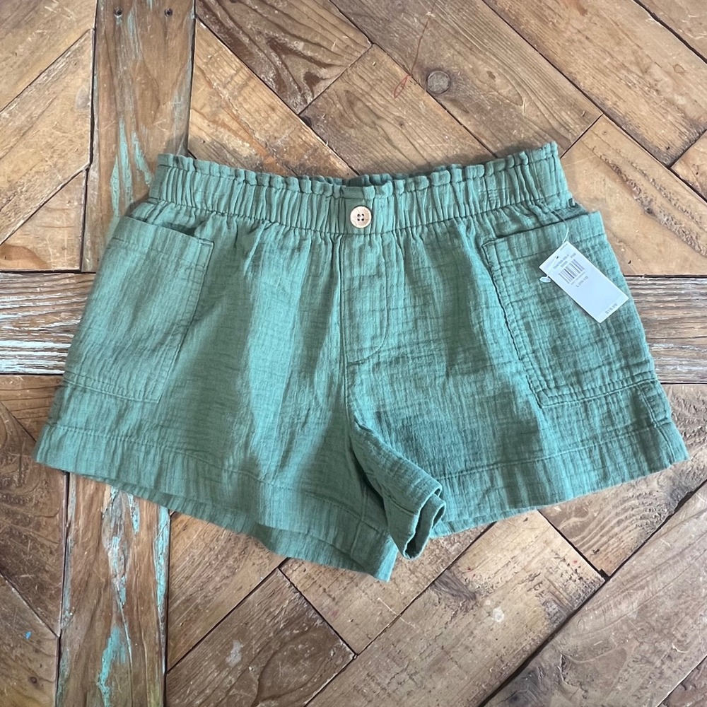 Old Navy Girls Shorts L (10-12) Olive Green Cotton Blend Casual Pull On New